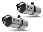 Escapes Mivv Speed Edge acero inoxidable con tapa carbono montados en Suzuki GSX-R 1300 Hayabusa 2021-2024