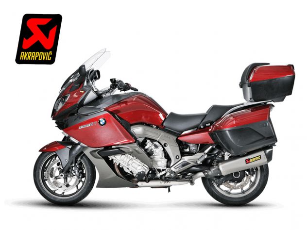 Terminales Akrapovic titanio negro BMW K1600 vista lateral