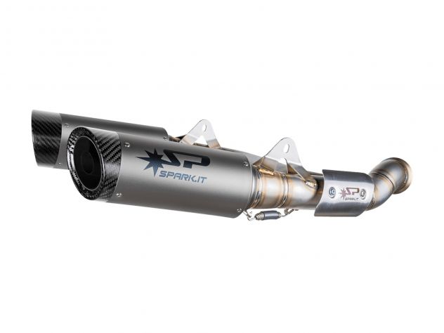 Escapes dobles Spark Dyno titanio con carcasa carbono para KTM Duke 790 L 2023-2024 homologado Euro 5
