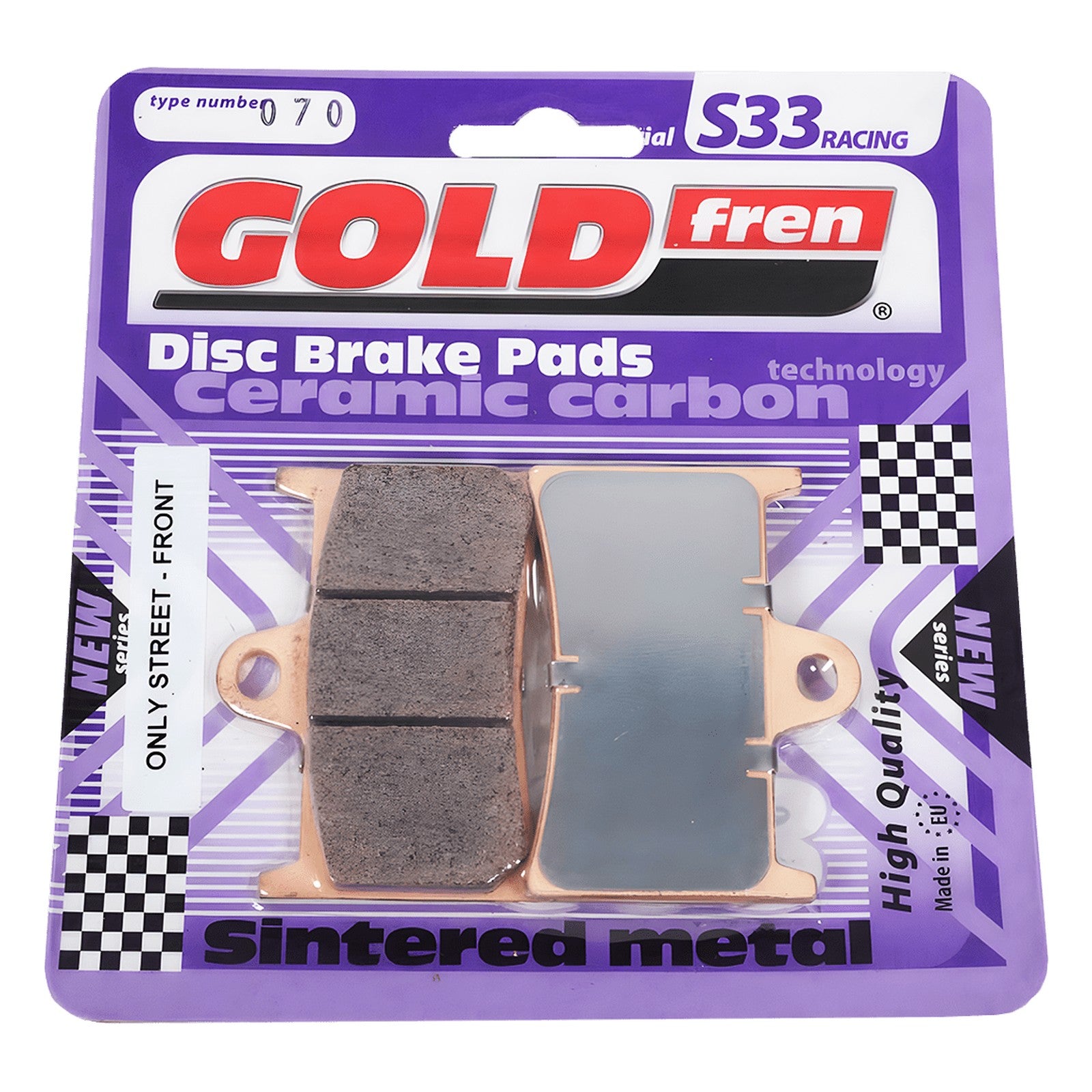 PASTILLA DE FRENO DELANTERO FA252HH SINTERIZADA S33 GOLDFREN