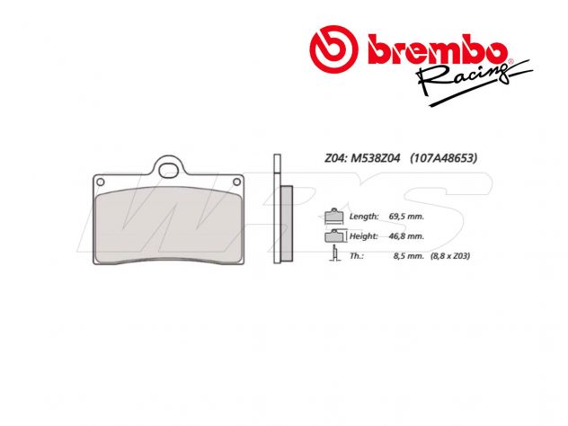 Pastillas competición Brembo Z04 resistencia alta temperatura R1