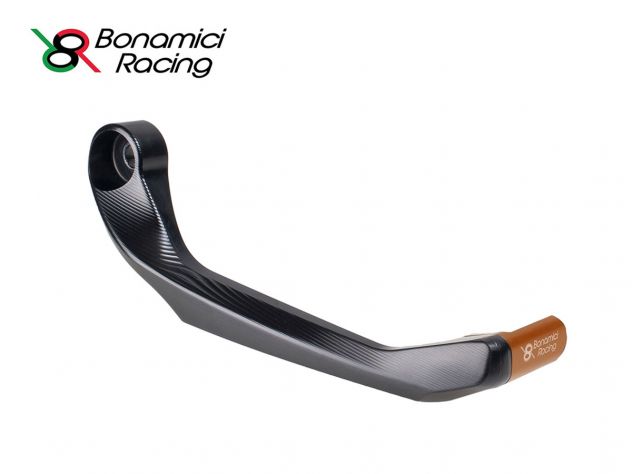 Mecanizado CNC 3D aluminio macizo protección palanca Bonamici Racing detalle construcción