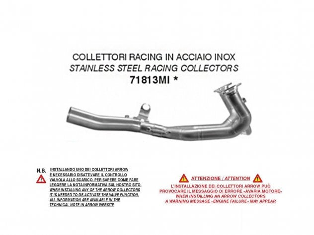Racor central Arrow acero inoxidable BMW R 1300 GS 2024 vista frontal