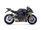 Vista lateral colector Arrow acero inox Yamaha R1 2025 racing