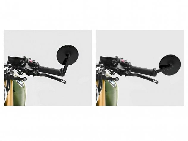 Comparativa tamaño espejo Rizoma O-Edge Max Ø94.5mm vs estándar