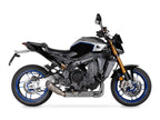 Escape completo Spark Grid-O titanio homologado Euro5 montado en Yamaha MT-09 2024 con soldadura TIG vista