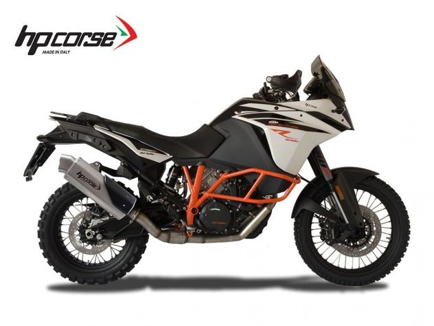 Sistema 4 vías deslizable HP Corse con DB-killer extraíble para KTM Adventure