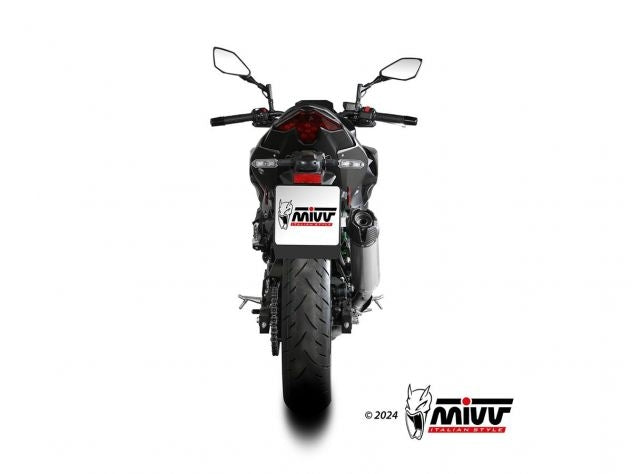 Detalle protector térmico aluminio escape Mivv AK-1 Kawasaki Z500