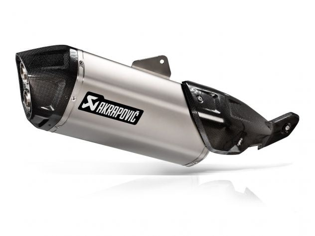 Escape Akrapovic titanio montado en Suzuki V-Strom 800 completo