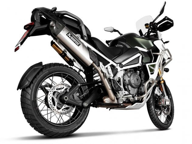 Escape Akrapovic homologado Euro 5 compatible con maletas laterales Triumph Tiger 1200