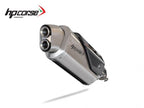 Detalle protector térmico carbono y logo láser HP Corse 4-Track R