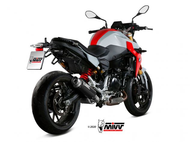 Detalle cuerpo fibra de carbono Mivv GP Pro con logo láser grabado