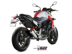 Detalle construcción cónica compacta escape Mivv X-M1 línea sport homologado BMW F900R