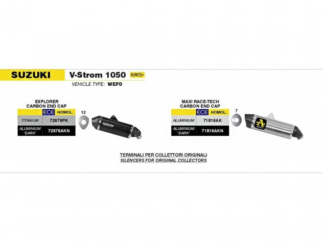 Arrow Explorer homologado para Suzuki V-Strom 1050 2026 perfil aventura completo