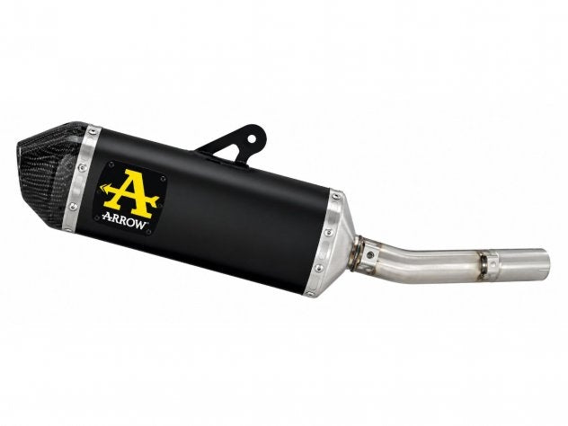 Escape Arrow Explorer aluminio dark montado en Yamaha Ténéré 700 2025