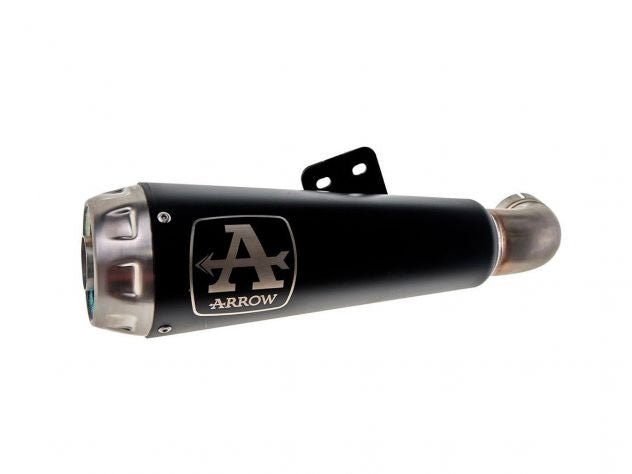 Silenciador Arrow Pro Race acero inoxidable nichrom oscuro montado en BMW S1000RR