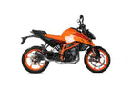 Escape Mivv MK3 acero inoxidable negro para KTM Duke 390 2024 con rejilla protectora
