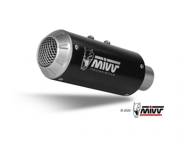 Silenciador slip-on Mivv MK3 diseño Moto3 acabado negro mate KTM Duke 390