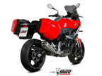 Silenciador Mivv Delta Race BMW F900XR casquillo mecanizado y logo láser