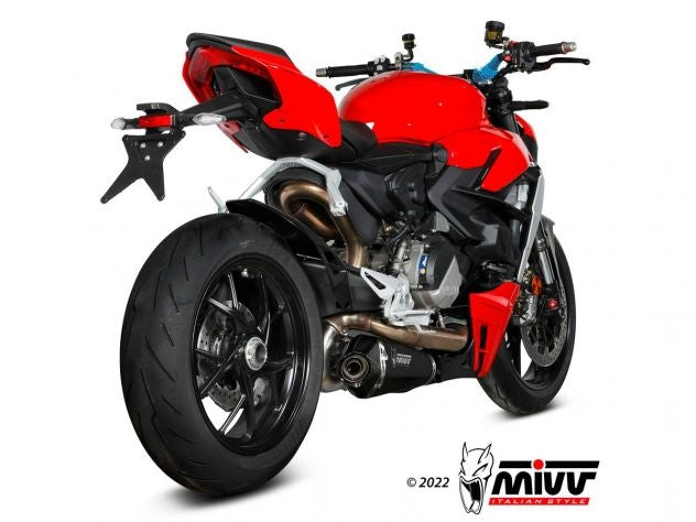 Detalle casquillo mecanizado escape Mivv Delta Race para Ducati Streetfighter V2