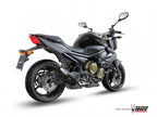 Terminal Mivv Double Gun acabado cerámico Black Moon montado en Yamaha XJ6