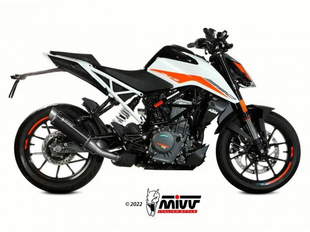 Escape Mivv GP Pro acero inoxidable negro KTM Duke 390 2021-2023 vista lateral