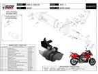 Escape Mivv Speed Edge acero negro montado en BMW S 1000 XR