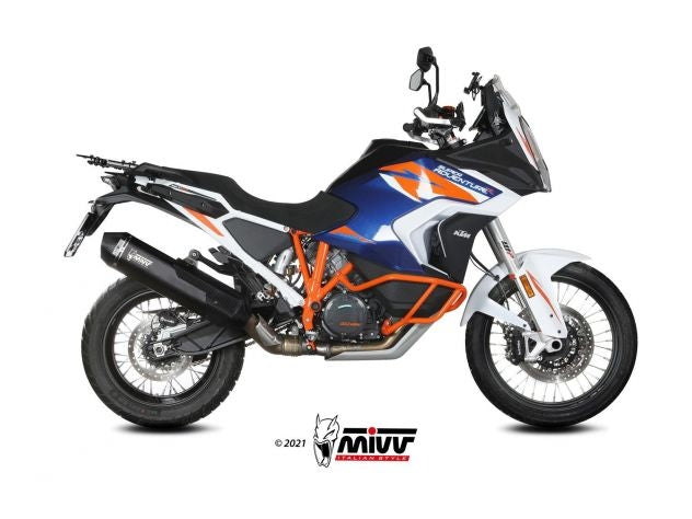 Escape Mivv Speed Edge Negro montado en KTM 1290 Super Adventure 2024