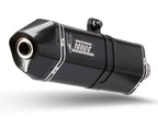 Escape Mivv Speed Edge acero negro montado en Suzuki V-Strom 650