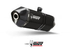 Escape Mivv Speed Edge acero negro hexagonal montado en BMW F 800 GS 2024