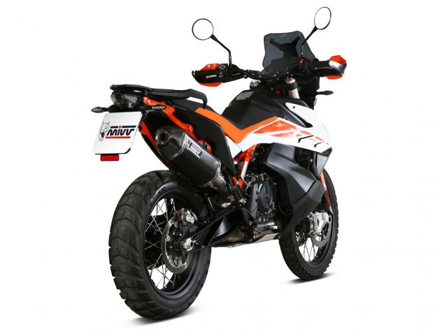 Vista lateral escape slip-on Mivv Speed Edge Black Satin KTM 890 Adventure R