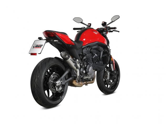 Escape Mivv X-M5 titanio carbono montado en Ducati Monster 937
