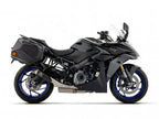 Detalle terminación nichrom oscuro silenciador Arrow Pro Race GSX-S 1000 GT