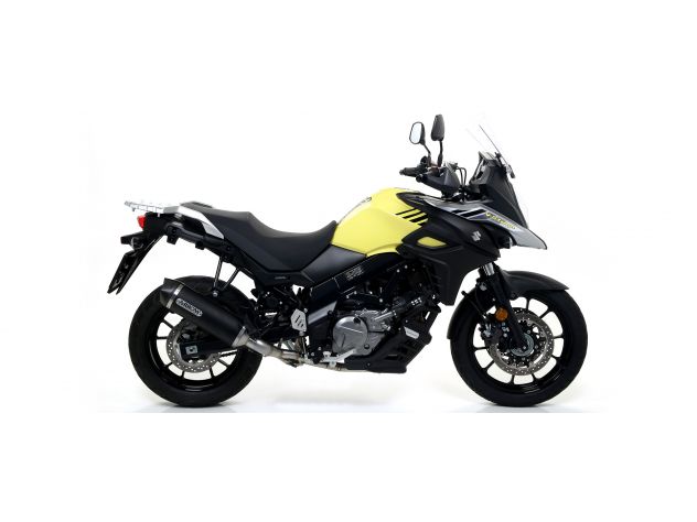 Detalle tapa final fibra de carbono silenciador Arrow Race Tech V-Strom 650