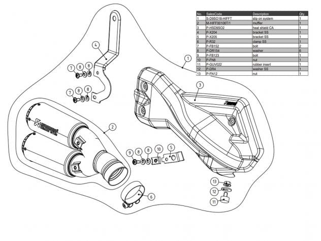 Sistema slip-on Akrapovic titanio homologado ECE Multistrada