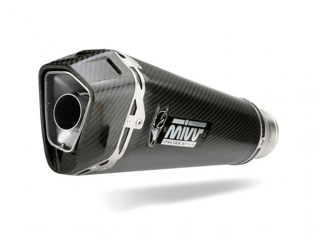 Conjunto completo slip-on Mivv Delta Race carbono para BMW S1000RR con hardware incluido