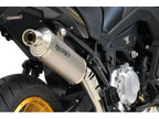 Vista lateral escape HP Corse titanio Voge Valico 900 DSX homologado Euro 5
