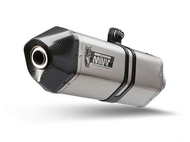 Escape Mivv Speed Edge acero inoxidable hexagonal montado en BMW F 900 GS 2024