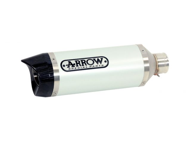 Silenciador Arrow 71761AO vista lateral derecha con logo grabado