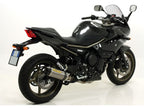 Vista lateral cuerpo titanio escape Arrow homologado Yamaha XJ6