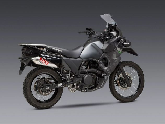Detalle terminal escape Yoshimura RS-2 acero inoxidable KLR 650