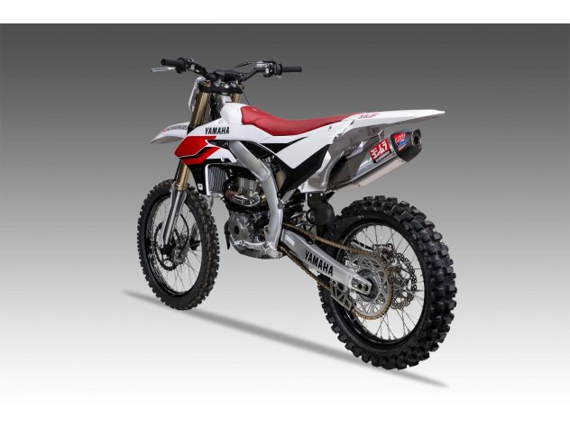 Logo Yoshimura grabado silenciador RS-12 Yamaha YZ 450 F 2026
