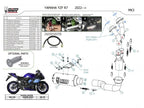 Colectores y silenciador Mivv MK3 carbono para Yamaha R7 2022-2024