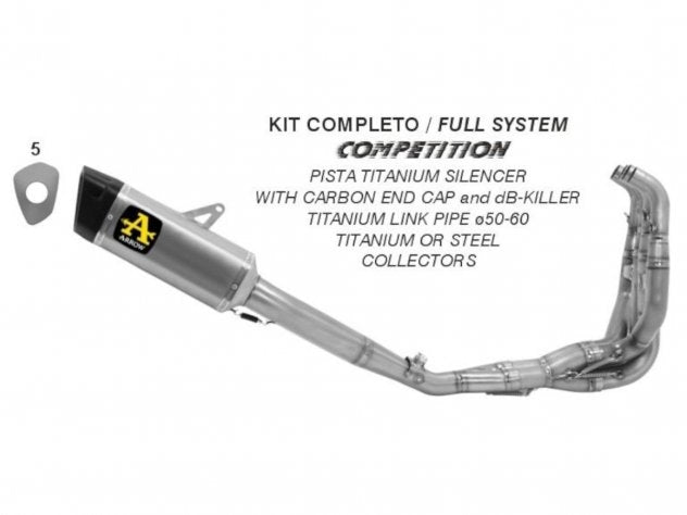 Detalle colectores titanio Arrow sistema completo Kawasaki 636