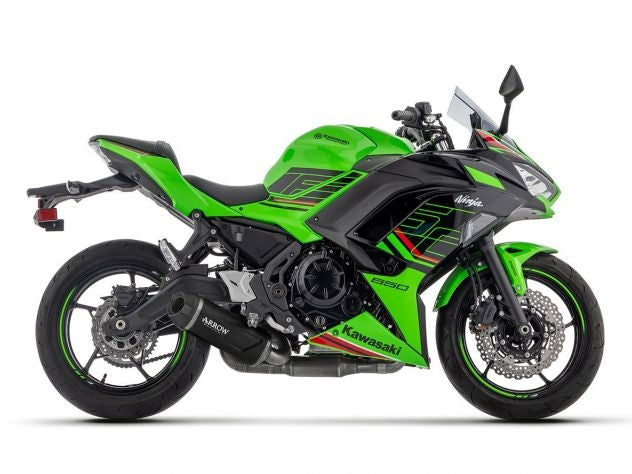 Terminal Arrow Indy Race Evo fondo carbono lateral sin pastillas Ninja 650
