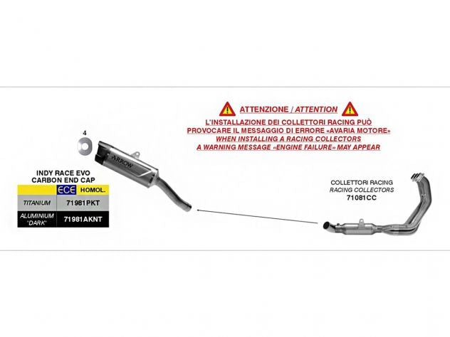Terminal Arrow Indy Race Silent EVO ovalado homologado Yamaha YZF R9 2025