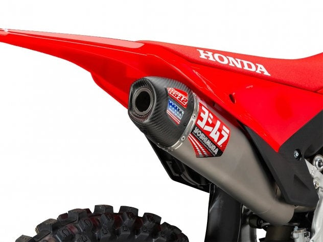 Colector moldeado Yoshimura RS-12 CRF 450 detalle bridas montaje