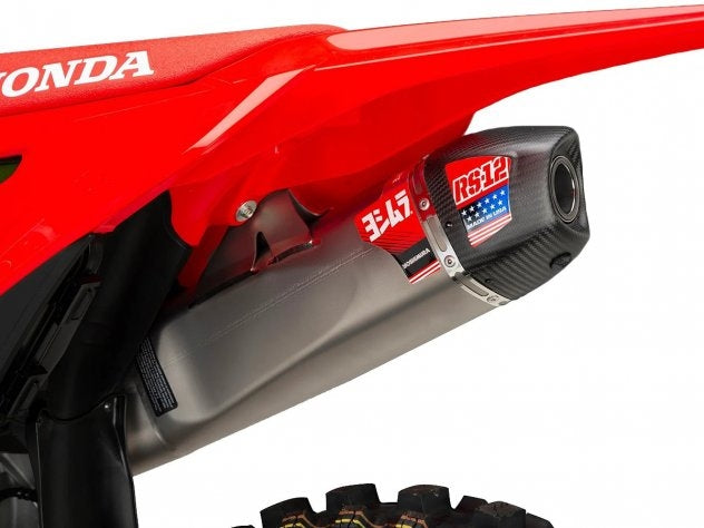 Sistema escape completo Yoshimura RS-12 Honda CRF 450 comparativa stock