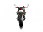 Sistema completo Mivv X-M5 para Triumph Street Triple 765 con cuerpo central en acero negro