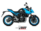 Escape completo Mivv X-M5 acero negro montado en Suzuki GSX-8S 2023